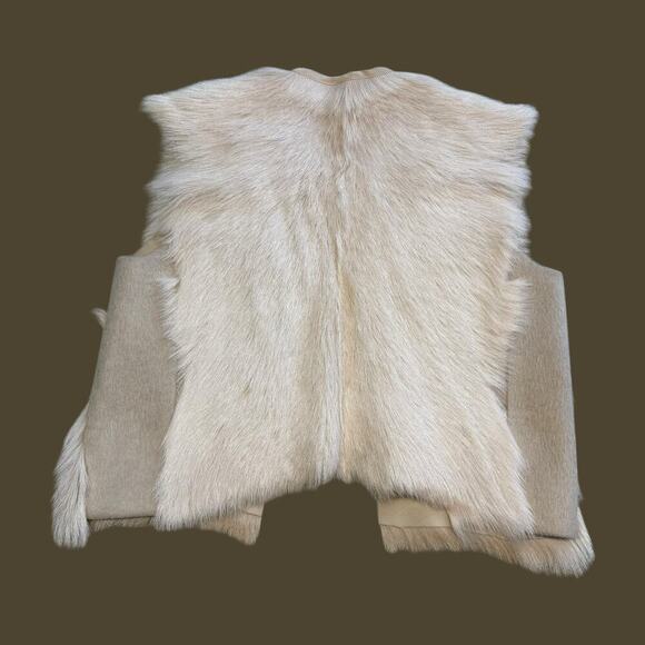 Mason Silk Lined Goat Fur Vest Blonde XS - Picture 6 of 9